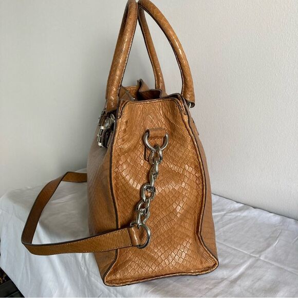 MICHAEL KORS Tan Brown Acorn Hamilton Jet Set Selma Satchel Shoulder Bag - Picture 2 of 10